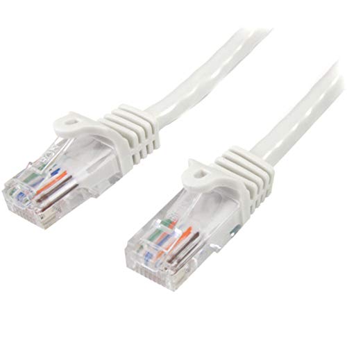 StarTech.com Cat5e Netzwerkkabel (0,5m, Cat 5e Patchkabel, RJ45 UTP, PoE, mit Rastnasenschutz, snagless, St/St)) weiß von StarTech