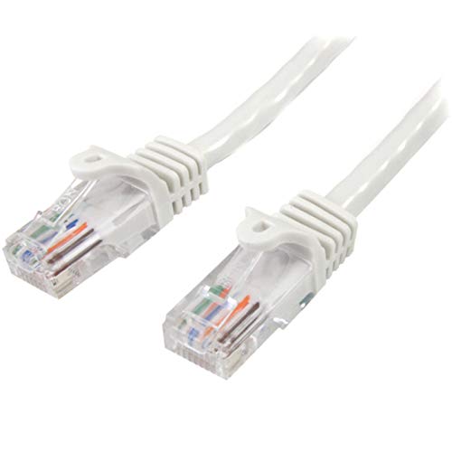 StarTech.com Cat5e Netzwerkkabel (0,5m, Cat 5e Patchkabel, RJ45 UTP, PoE, mit Rastnasenschutz, snagless, St/St)) weiß von StarTech.com