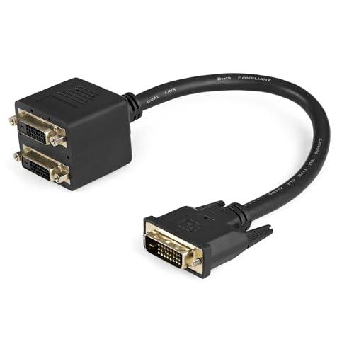 StarTech.com DVI-D auf 2x DVI-D 30cm Splitter Kabel - Dual Link DVI25 Y-Kabel - Stecker/2x Buchse - DVI-Adapter vergoldete Kontakte (DVISPL1DD) von StarTech.com