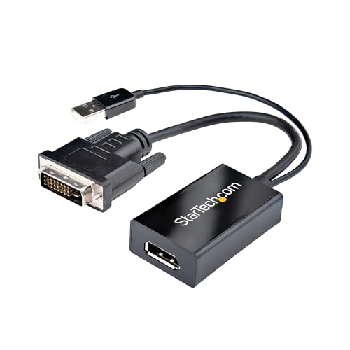 StarTech.com DVI auf DisplayPort Adapter mit USB Power - DVI-D zu DP Video Adapter - DVI zu DisplayPort Konverter - 1920 x 1200 (DVI2DP2) von StarTech.com