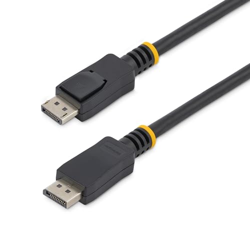 StarTech.com DisplayPort Kabel mit Verriegelung 7m (Stecker/Stecker), dp (20 Pin) Kabel Schwarz, DisplayPort Audio- / Videokabel von StarTech.com