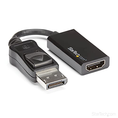 StarTech.com DisplayPort auf HDMI Adapter - 4K 60Hz Aktives DP 1.4 auf HDMI 2.0 Video Konverter - DP auf HDMI Monitor/Fernsehgerät/Display Adapter/Dongle - Einrastende DP Stecker (DP2HD4K60S) von StarTech.com