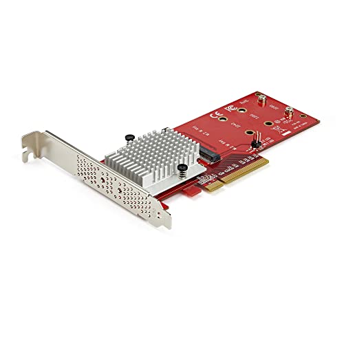 StarTech.com Dual M.2 PCIe SSD Adapter Karte - x8 / x16 Dual NVMe oder AHCI M.2 SSD zu PCI Express 3.0 - M.2 NGFF PCIe (M-Key) kompatibel - Unterstützt 2242, 2260, 2280 - JBOD - Mac & PC (PEX8M2E2) von StarTech.com