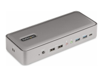 StarTech.com Dual Monitor USB-C KVM Dockingstation für Zwei Laptops, 2x 4K 60Hz DisplayPort Monitore Dock/KVM Switch, 5x USB, 90W/45W Power Delivery für zwei Notebooks, USB-C KVM, Windows/macOS, 3840 x 2160 Pixel, Ethernet/LAN, 4K Ultra HD, 180 W, Silber von StarTech.com