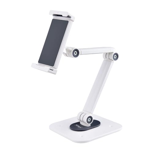 StarTech.com Einstellbarer Tablet Tischständer - Tablet Wandhalterung - Tragkraft 1kg - Ergonomischer Tabletständer - Tablethalterung mit Gelenk, Schwenkbar/Höhenverstellbar (ADJ-Tablet-Stand-W) von StarTech.com