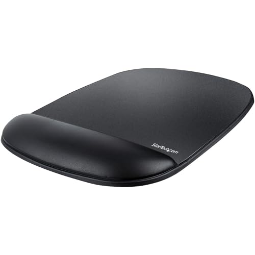 StarTech.com Ergonomisches Mauspad mit Gelkissen, 17x18x2cm, Gepolstertes Gel Mauspad für ergonomischer Arbeitsplatz mit Handgelenkauflage und rutschfeste PU-Basis unterlage (B-Ergo-Mouse-PAD) von StarTech.com