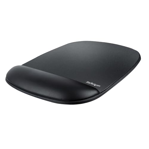 StarTech.com Ergonomisches Mauspad mit Gelkissen, 17x18x2cm, Gepolstertes Gel Mauspad für ergonomischer Arbeitsplatz mit Handgelenkauflage und rutschfeste PU-Basis unterlage (B-Ergo-Mouse-PAD) von StarTech.com