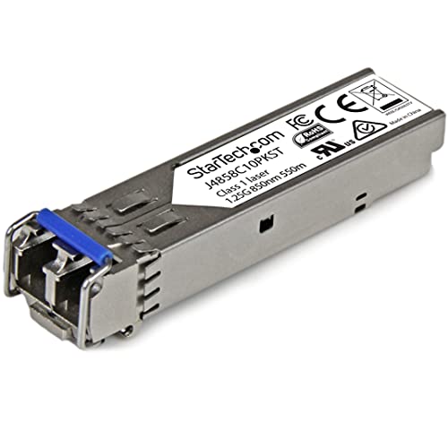 StarTech.com Gigabit LWL SFP Transceiver Modul, HP J4858C kompatibel, MM LC mit DDM, 550m, 1000Base-SX, 10er Pack von StarTech.com