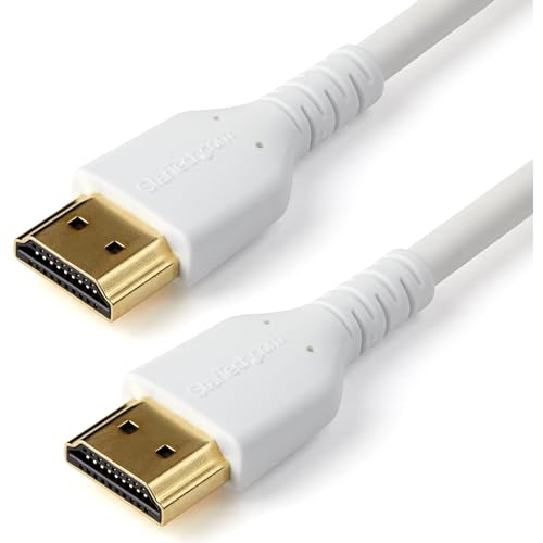 StarTech.com HDMI Kabel (4K 60Hz, 2m, High Speed, HDMI 2.0, TPE- Kabel, mit Ethernet, robust, Aramidfaser) weiß von StarTech.com