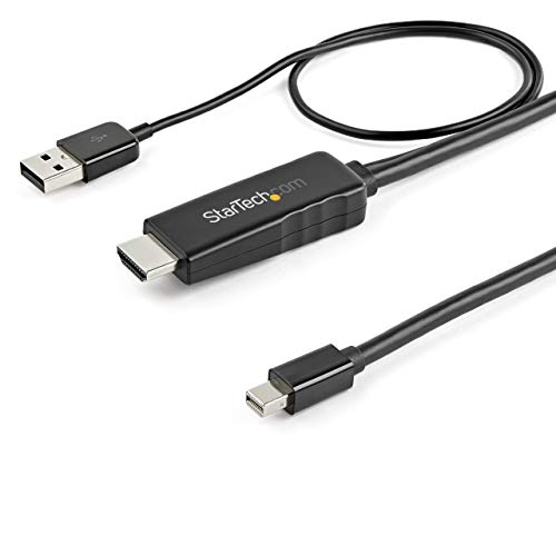 StarTech.com HDMI auf Mini DisplayPort Kabel (2m, 4K 30Hz, USB power delivery, Mac und Windows, aktiver Adapter) von StarTech.com