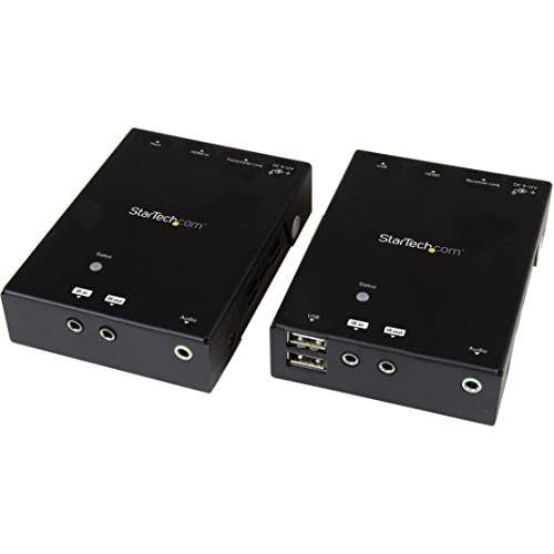 StarTech.com HDMI über CAT5 HD BaseT Extender mit 4 Port USB Hub, IR und Power over Ethernet - 90m - bis zu 4K von StarTech.com