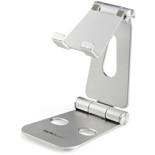 StarTech.com Handy und Tablet Ständer - Faltbarer Universalhalter für Smartphones und Tablets (4 bis 13 Zoll), Verstellbar, ergonomisch mit mehreren Winkeln für den Schreibtisch, tragbar (USPTLSTND) von StarTech.com