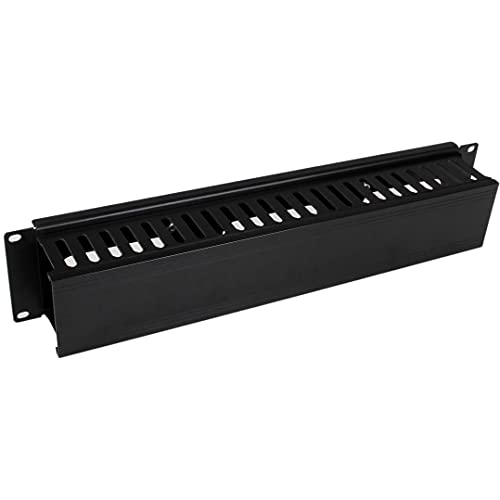 StarTech.com Horizontaler 2HE Rack Finger Kabelkanal mit Abdeckung - 19" Netzwerk/serverschrank Finger Kabelführung Panel - geschlitzter Kabelkanal mit Fingerabdeckung (CMDUCT2U) von StarTech.com