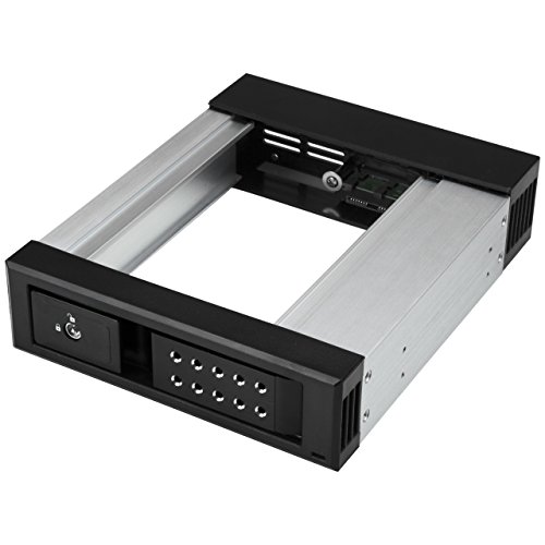 StarTech.com Hot-Swap Festplattenschacht von 5,25" auf 3,5" - Wechselbarer Laufwerksschacht für 3,5" SATA/SAS Laufwerke - Aluminium (HSB1SATSASBA) von StarTech.com