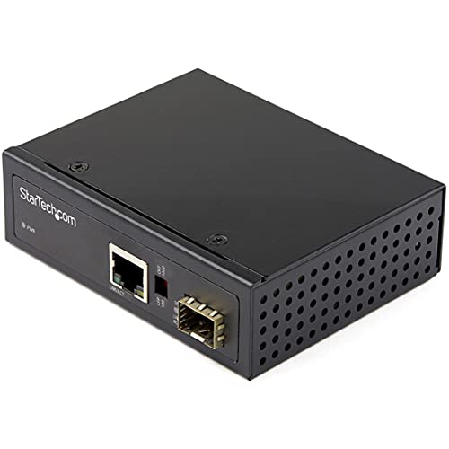 StarTech.com Industrial Media Converter - 1 Gbit/s Medienkonverter LWL Kupfer - Singlemode-/Multimode Glasfaser auf Kupfer Netzwerk - 12-56 V DC - IP-30/-40°C bis 75°C von StarTech.com