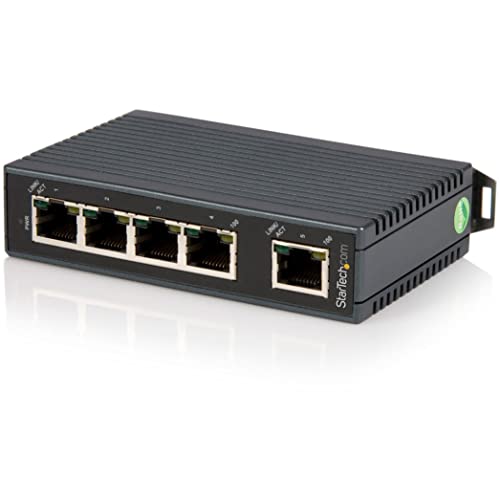 StarTech.com Industrieller 5 Port Ethernet Switch zur DIN-Schienen Montage, Unmanaged 10/100 Netzwerk Switch, IP 30 Gehäuse, schwarz StarTech.com Industrieller 5 Port Ethernet Switch zur DIN-Schienen Montage, Unmanaged 10/100 Netzwerk Switch, IP 30 Gehäuse, schwarz von StarTech.com