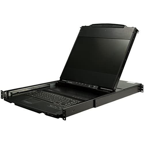 StarTech.com KVM Konsole HD 1080p mit zweifache schiene - Ein(DVI/VGA) Port KVM mit 17" LCD Monitor für Netzwerkschrank/Serverrack - 1HE LCD KVM Schublade mit Kabeln - USB Unterstützung (RKCOND17HD) von StarTech.com