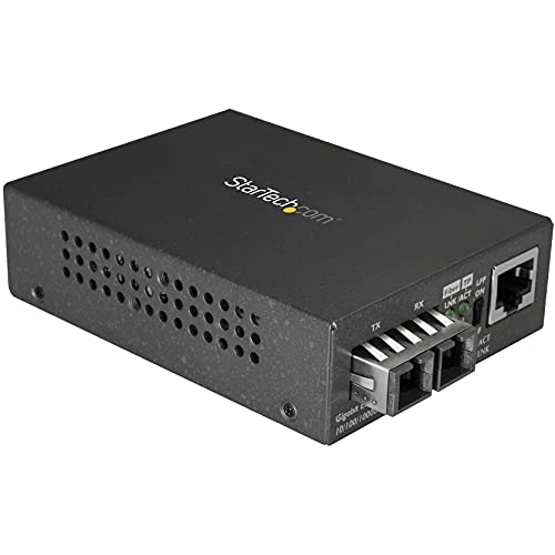 StarTech.com LWL Medienkonverter - 1000Base-LX - Single Mode - 10km - SC Glasfaser auf Ethernet Konverter - LWL zu Kupfer Konverter von StarTech