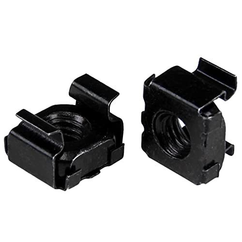 StarTech.com M6 Käfigmutter - 50er Pack - Schwarz - M6 Montagemutter für Server Rack und Serverschrank von StarTech