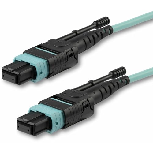StarTech.com MPO12PL10M MTP(F)/PC auf MTP(F)/PC OM3 Multimode-Faseroptikkabel, 12F Typ-A, OFNP, 50/125µm LOMMF, 40G Netzwerke, geringe Einfügungsverlust, MPO-Faser-Patchkabel, 10 m von StarTech