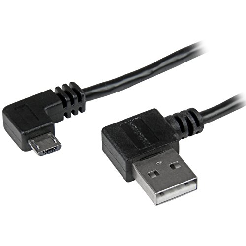 StarTech.com Micro USB Kabel mit rechts gewinkelten Anschlüssen - Stecker/Stecker - 2m - USB A zu Micro B Anschlusskabel von StarTech.com