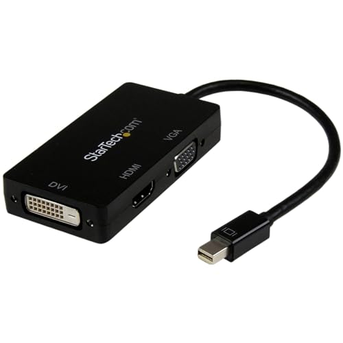 StarTech.com Mini DisplayPort Adapter (1920x1200/1080p, Reiseadapter, mDP auf VGA, HDMI oder DVI, 3-in-1 mDP Konverter) (MDP2VGDVHD) von StarTech.com