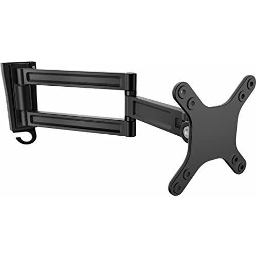 StarTech.com Monitorarm für Wandmontage - Dual Swivel - Unterstützt 13 bis 34 Zoll Monitore - VESA-Monitor / TV-Wandhalterung - Wandhalterung-Schwenk-Monitorarm - Schwarz (ARMWALLDS) von StarTech.com