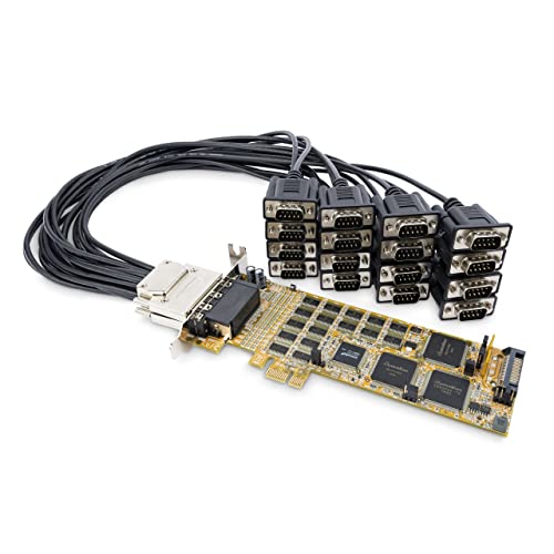 StarTech.com PCI Express Serielle Karte - 16 DB9 RS232 Ports - Niedrig + Vollprofil - Serieller Adapter mit mehreren Ports - PCIe Serielle Karte (PEX16S550LP) von StarTech.com