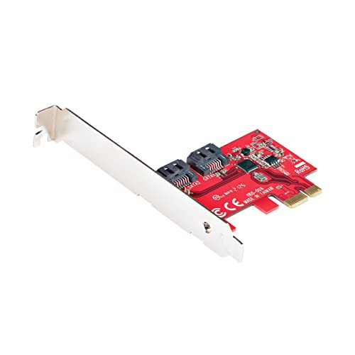 StarTech.com PCIe SATA Controller Karte - 2 Port SATA 3 Erweiterungskarte/Kontroller - 6Gbit/s - Voll/Halb Profil Blende - PCI Express Festplatten/SSD kontroller/Adapter (2P6G-PCIE-SATA-CARD) von StarTech.com