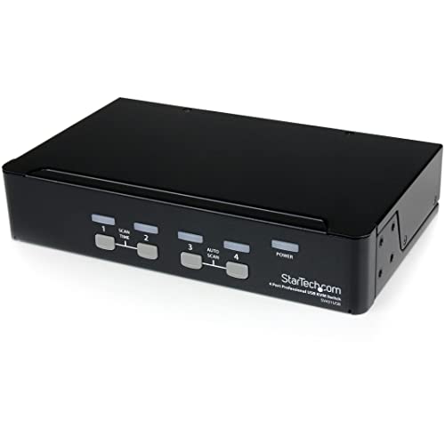 StarTech.com Professioneller VGA-USB-KVM-Switch mit Hub, 4 Ports, 1 HE Rack-montierbarer KVM-Switch (SV431USB) von StarTech.com