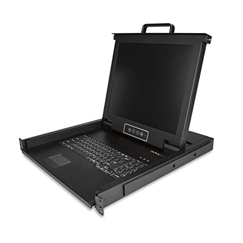 StarTech.com Rack KVM Konsole - US Tastatur(QWERTY), Ein Port VGA KVM mit 17" LCD Monitor - 1HE LCD KVM Konsolenschublade mit Kabeln - USB Unterstützung - 50.000 MTBF (RKCONS1701) von StarTech.com