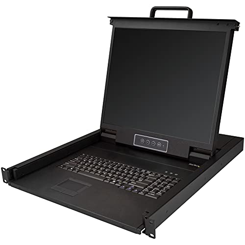 StarTech.com Rack KVM Konsole - US Tastatur(QWERTY), Ein Port VGA KVM mit 19" LCD Monitor - 1HE LCD KVM Konsolenschublade mit Kabeln - USB Unterstützung - 50.000 MTBF (RKCONS1901) von StarTech.com