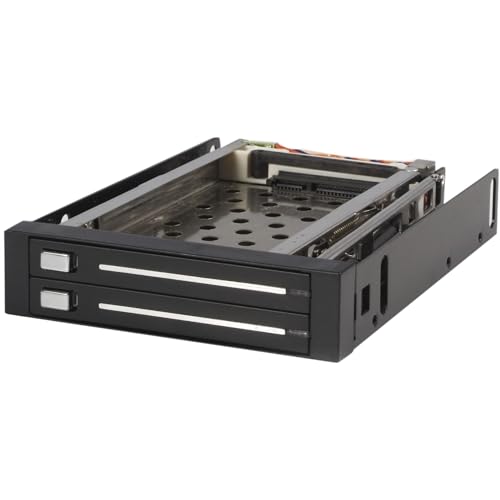 StarTech.com SATA Wechselrahmen 3,5 Zoll trägerlos - Mobiles Festplatten Speicher Rack für 2x 6,4cm (2,5") Hot Swap HDD in Schwarz von StarTech.com