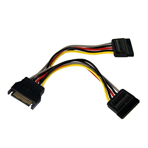 StarTech.com SATA Y-Stromkabel Power Cable Splitter S-ATA Powerkabel (15pin) Verteilerkabel - 1 x SATA Power (Stecker) 2 x SATA (Buchse) von StarTech.com