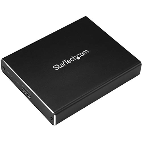 StarTech.com SSD Festplattengehäuse für zwei M.2 Festplatten - USB 3.1 Type C - USB C Kabel - USB 3.1 Case zu 2x M2 Adapter von StarTech.com