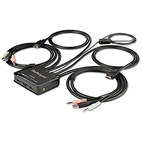 StarTech.com SV211HDUA4K KVM Switch HDMI (2 Port, mit 1,2m Kabeln, OS unabhängig, 3,5mm Audio, USB 4K60Hz) von StarTech.com
