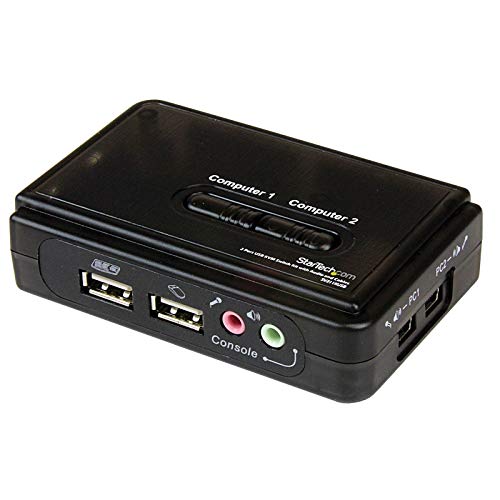 StarTech.com SV211KUSB KVM-Switch-Set mit Audio und Kabel, 2 Anschlüsse, Schwarz von StarTech.com