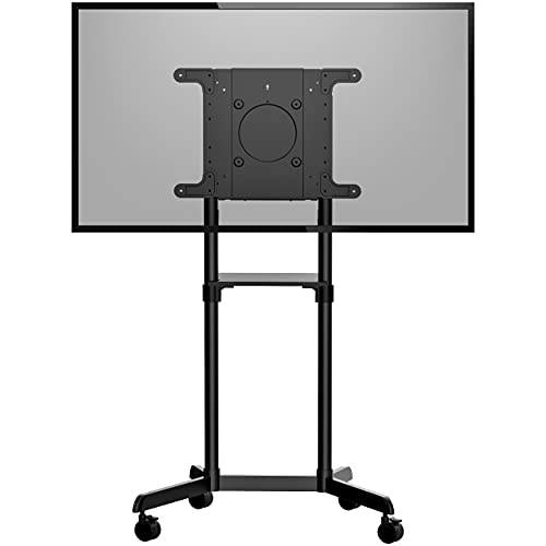 StarTech.com TV Wagen - TV Ständer mit Rollen für 37-70 Zoll VESA-Displays (70kg) - TV-Ständer mit Regal & Ablagefach - Dreh-/Neigbares Display - Universal-TV-Halterung auf Rädern (MBLTVSTNDEC) von StarTech.com