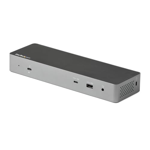 StarTech.com Thunderbolt 3 Dock mit USB-C Host-Kompatibilität, 2x 4K 60Hz DisplayPort 1.4 oder 2x HDMI Monitore oder 1x 8K, TB3/USB-C Laptop Docking Station, 96W PD, 5xUSB, 10Gbps (TB3CDK2DHUE) von StarTech.com