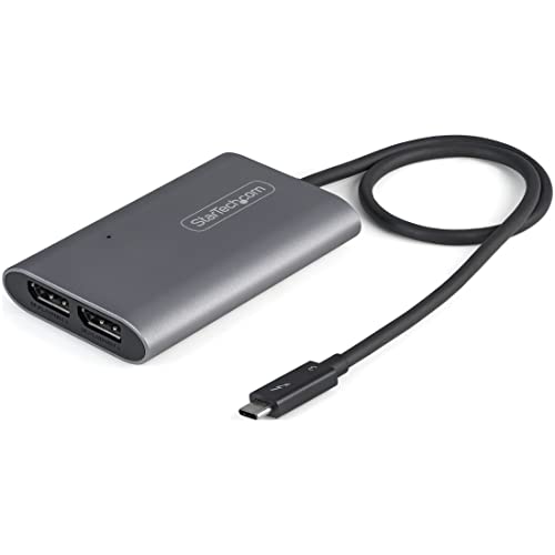 StarTech.com Thunderbolt 3 auf Dual DisplayPort Adapter DP 1.4 - Dual 4K 60Hz oder Single 8K/5K TB3 zu DP Adapter - Mac/Windows von StarTech.com