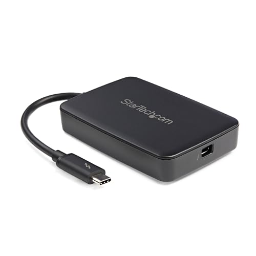 StarTech.com Thunderbolt 3 auf Thunderbolt 2 Adapter (Nicht umkehrbar) - TB3 Laptop auf TB2 (20Gbit/s) oder TB1 (10Gbit/s) Bildschirme/Geräte - Schwarz - Windows/Mac (TBT3TBTADAP) von StarTech.com
