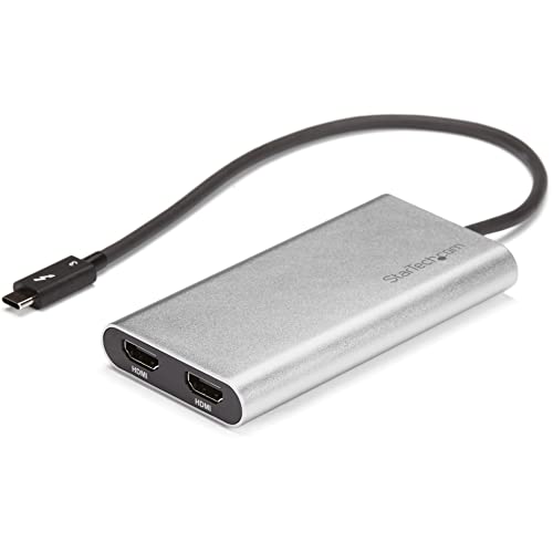 StarTech.com Thunderbolt 3 auf zwei HDMI Adapter - 4K 60hz - Mac und Windows kompatibel - USB C HDMI Adapter - Thunderbolt 3 zu HDMI (TB32HD24K60) von StarTech.com