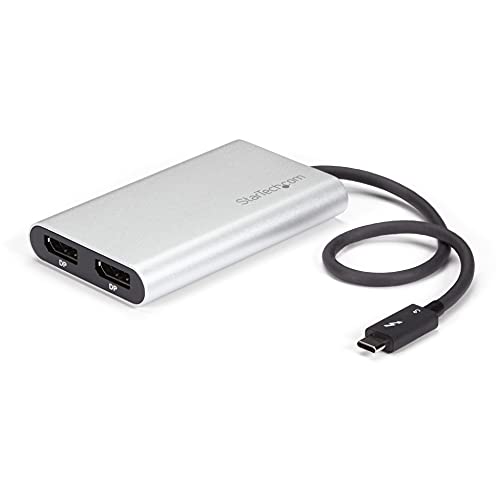 StarTech.com Thunderbolt 3 zu Dual DisplayPort Adapter - 4K 60Hz - Mac und Windows kompatibel - Thunderbolt 3 Adapter - USB C Adapter von StarTech.com