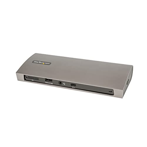 StarTech.com Thunderbolt 4 Dock, 96W PD, Einzelner 8K/Doppelmonitor 4K 60Hz, 3xTB4/USB4 Ports/4xUSB-A/SD/GbE, Thunderbolt 4 Docking Station für Windows oder TB3 MacBook, 0,8m Kabel (TB4CDOCKUE) von Startech.com
