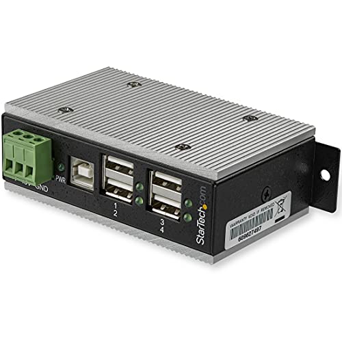 StarTech.com USB 2.0 Hub (4-Port Industrial USB 2.0 Hub mit ESD-Schutz, 350W Überspannungsschutz , Wandmontage) von StarTech.com