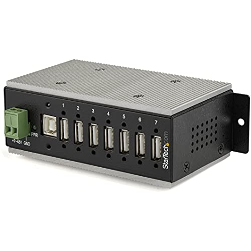 StarTech.com USB 2.0 Hub (7-Port Industrial USB 2.0 Hub mit ESD-Schutz, 350W Überspannungsschutz , Wandmontage) von StarTech.com