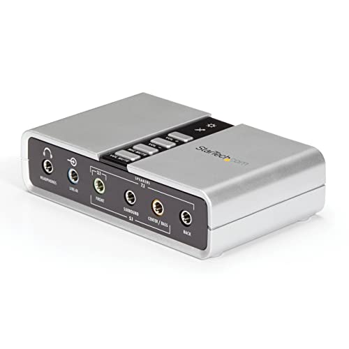 StarTech.com USB 2.0 Soundbox 7.1 Adapter - externe USB Soundkarte mit SPDIF Didital Audio - External Soundcard mit 8x 3,5mm Buchse (ICUSBAUDIO7D) von StarTech.com