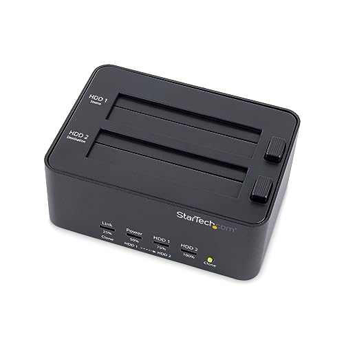 StarTech.com USB 3.0 Duplizier und Löschstation für 2.5" & 3.5" SATA SSD Festplatten - 1:1 Selbständige Kopier & Wischer Dockingstation (SATDOCK2REU3) von StarTech.com