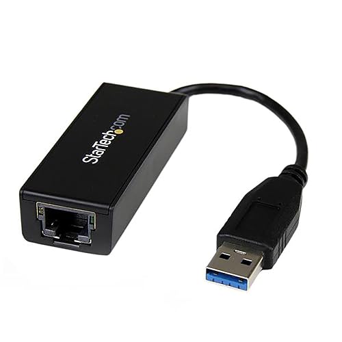 StarTech.com USB 3.0 Gigabit Netzwerkadapter für Windows und Mac - 10/100/1000 NIC Netzwerk Konverter - USB zu RJ45 Gb Netzwerk Adapter für Laptop und Desktop - USB Busbetrieben - Schwarz (USB31000S) von StarTech.com