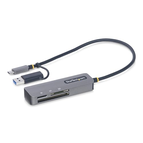 StarTech.com USB 3.0 Multikartenleser, SD/microSD/CF, USB-C Kartenleser mit USB-A Adapter, Externer Kartenlesegerät von StarTech.com